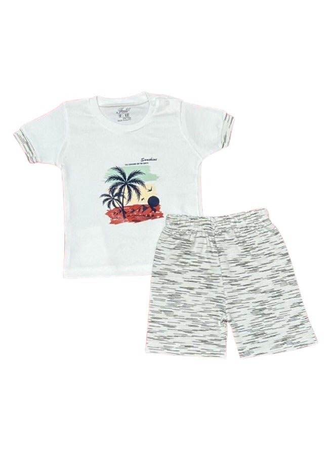 Baby 2 PCS Summer Set, T-shirt/Shorts, 100% Cotton, Soft and Comfortable. - Image 1