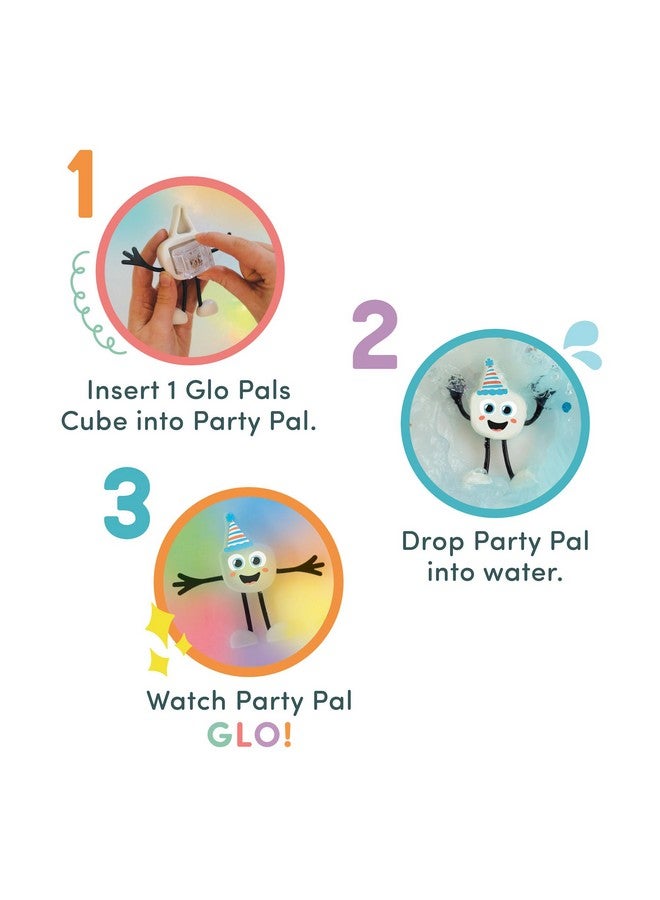 Glo Pals New Glo Pals Water-Activated Bath Toy with 6 Reusable Light-Up Cubes for Sensory Play (Party Pal) - Image 5