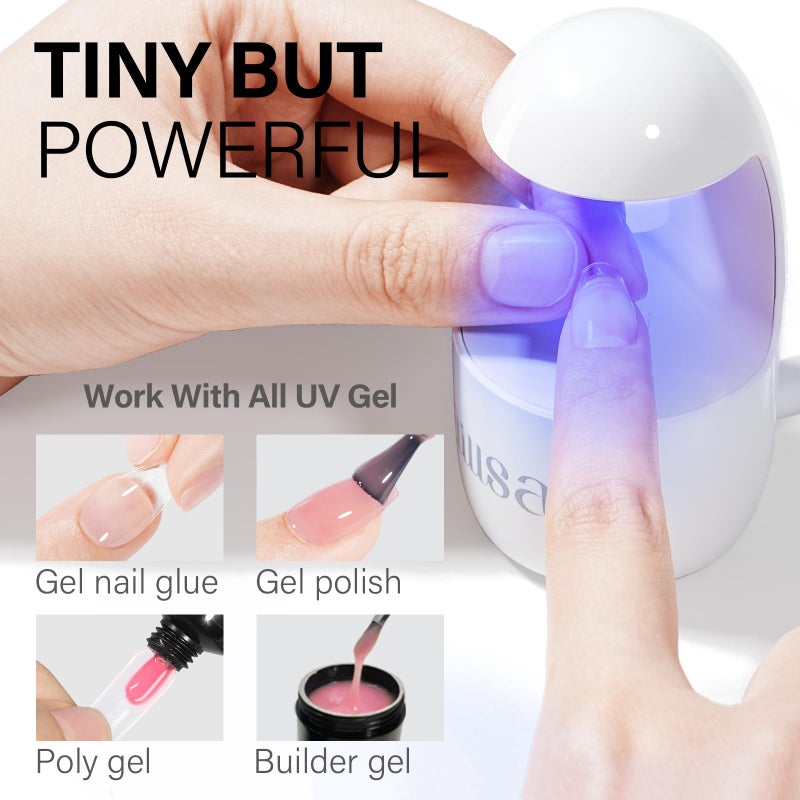 AILLSA Gel Nail Kit Short Coffin Nail Tips 240pcs with 2 In 1 Nail Glue Base Coat and Nail Dehydrator, False Nail Tips Kit with U V Light Top Coat for Beginners DIY Home Salon - Image 2
