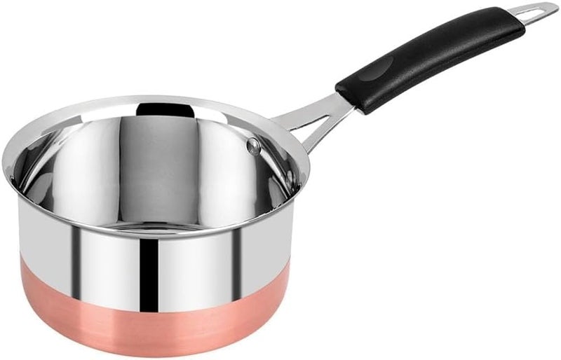 BPE Stainless Steel Copper Bottom Saucepan, Induction Base Saucepan, Tea Coffee Pan, Milk Pan, Tapeli Patila, Sauce Pot Cookware Set of 3 (1 Litre, 1.5 Litre & 1.7 Litre) - Image 2