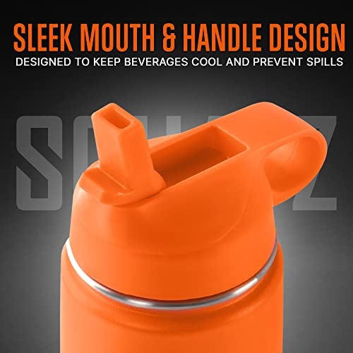 SQUATZ 40 Oz Neptune Series Steel Water Bottle, Stainless Double Wall Vacuum Insulated Flask with Handle Strap, Durable and Elegant Leak Proof Wide Mouth Thermos for Gym, Travel, Hiking, and Camping - Image 4