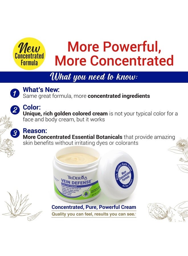 TriDerma Vein Defense Healthy Cream, Helps Improve the look of Spider Veins, Broken Capillaries, Red Blotches and Under Eye Dark Circles 4 oz - Image 1