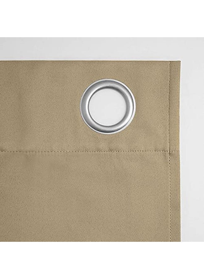 Blackout Curtains with Tiebacks - Thermal Insulated, Light Blocking and Noise Reducing Grommet Curtain Drapes for Bedroom and Living Room, Set of 2 Panels, 135W x 250L CM Cafe - Image 4