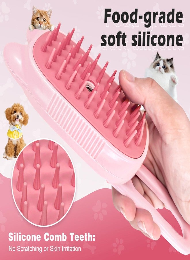 FRESHSOLO Cat Steam Brush for Dog & Cat, Spritz Defur Comb 3 in 1 Pet Rechargeable Steam Brush Tool for Long and Short Haired Cats and Dogs, Anti-Static, Shedding, Detangling, Massage & Combing (pink) - Image 5