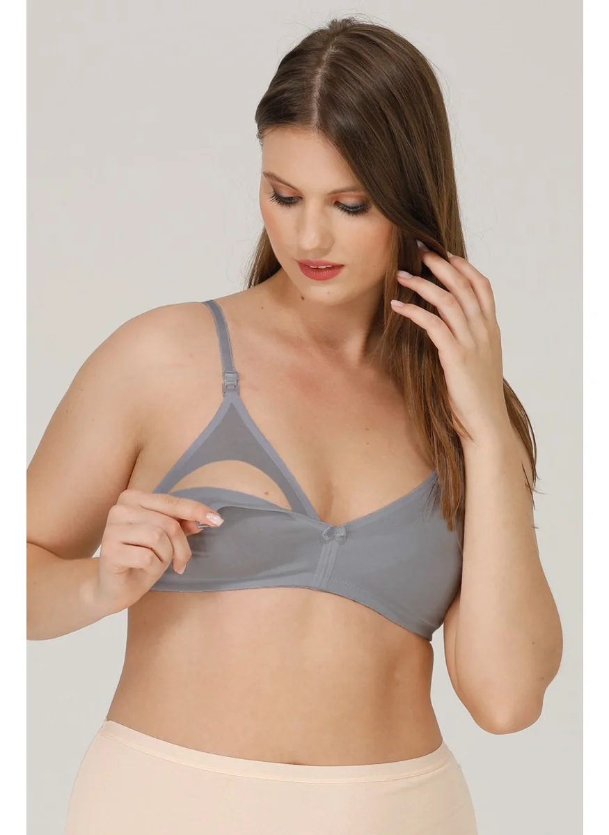 بارلانجري Par Lingerie Pl Nursing Bra Combed Cotton Uncovered Gray