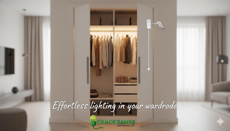 Quick Sense Wardrobe Sensor Double Door | QS-WR22 | Infrared Automatic AC Sensor Switch | Dual Door Light Control | Auto On/Off | 220-240V AC | Up to 5 A Load - Image 2