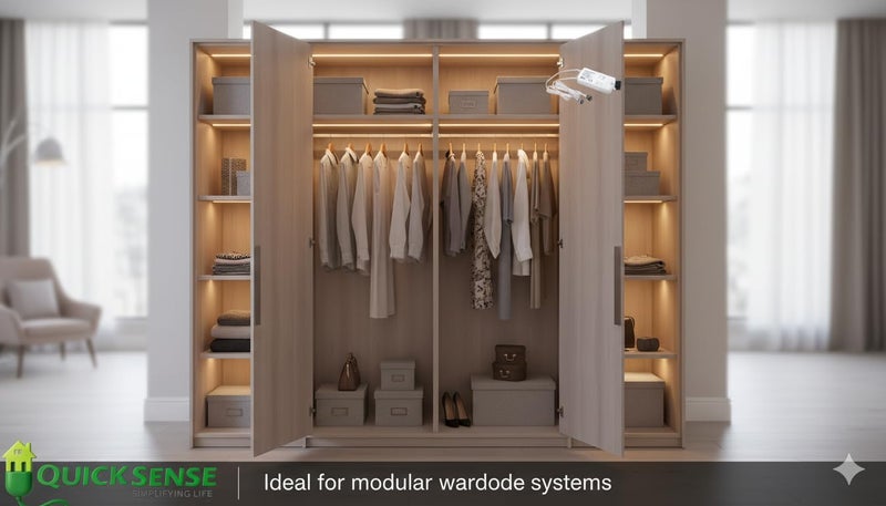 Quick Sense Wardrobe Sensor Double Door | QS-WR22 | Infrared Automatic AC Sensor Switch | Dual Door Light Control | Auto On/Off | 220-240V AC | Up to 5 A Load - Image 4