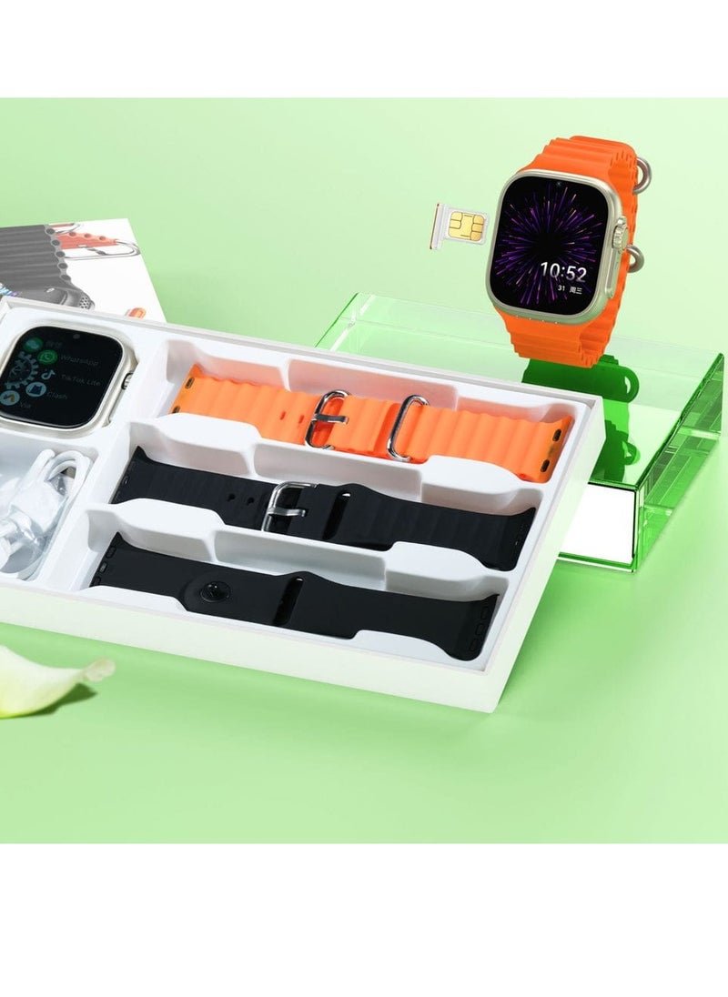 modio - Ultra Smart Watch ST10 Dual Camera 4G Android Smart Watch HD 2.2 inch Display With Sim Full Touch Screen 4Gb Ram 64Gb3 Set Strap and Wireless Charger - Image 1