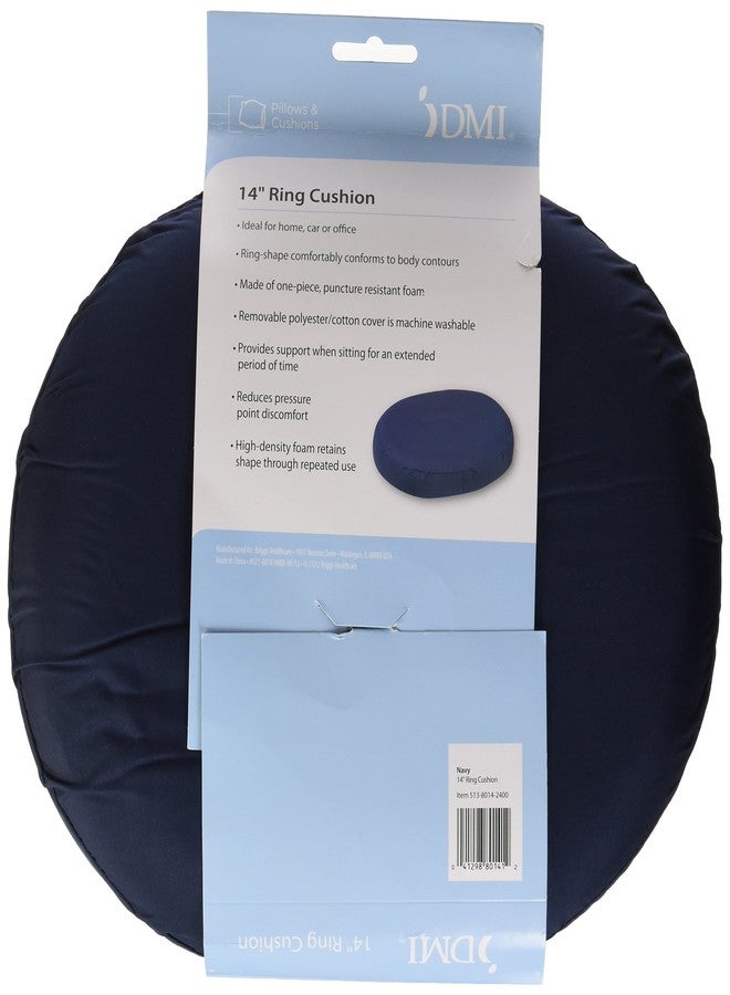 DMI Seat Cushion Donut Pillow and Chair Pillow for Tailbone Pain Relief, Hemorrhoids, Prostate, Pregnancy, Post Natal, Pressure Relief and Surgery, 14 x 12.5 x 3, Navy - Image 3