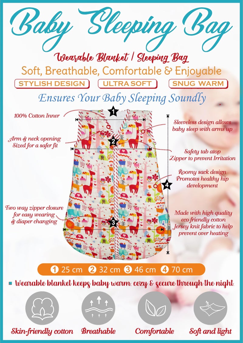 Oscar Home Infant Wearable Blanket, Eco Friendly Cotton Unisex, Girl, Boy Swaddle Transition Sack - Light Weight or Medium Weight, Newborn Essentials Sleep Clothes (Giraffe) - Image 5
