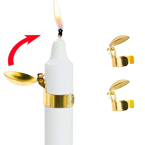 OLEEK(2Pcs Automatic Candle Extinguisher Gold Ring, Candle Extinguisher Automatic Candle Snuffer, Candle Set auto Candle Extinguisher Snuffer Candle Care kit Candle Accessories Swedish Candle Snuffer - Image 1