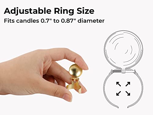 OLEEK(2Pcs Automatic Candle Extinguisher Gold Ring, Candle Extinguisher Automatic Candle Snuffer, Candle Set auto Candle Extinguisher Snuffer Candle Care kit Candle Accessories Swedish Candle Snuffer - Image 2