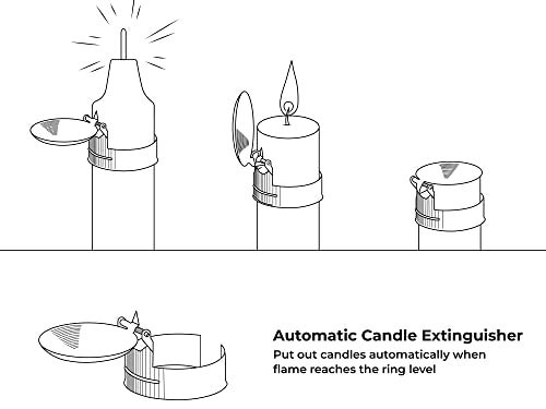 OLEEK(2Pcs Automatic Candle Extinguisher Gold Ring, Candle Extinguisher Automatic Candle Snuffer, Candle Set auto Candle Extinguisher Snuffer Candle Care kit Candle Accessories Swedish Candle Snuffer - Image 3