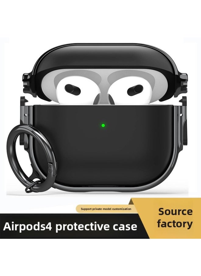 Generic - Suitable For Airpods4 Protective Cover For Apple 4 Generation Electroplated Earphone Case Airpods Pro Switch Earphone Case-Color:Black+red-Applicable Models:Airpods 1/2 Generation - Image 1