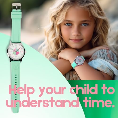 OWLCONIC Analog Kids Watch Light Green - Girls & Boys Watches Ages 7-12 - Kids Analog Watch - Telling Time Teaching Tool - Gift Watches for Girls and Boys - Image 3