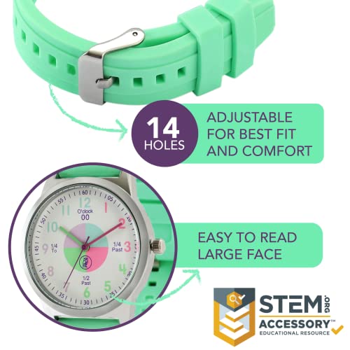 OWLCONIC Analog Kids Watch Light Green - Girls & Boys Watches Ages 7-12 - Kids Analog Watch - Telling Time Teaching Tool - Gift Watches for Girls and Boys - Image 4