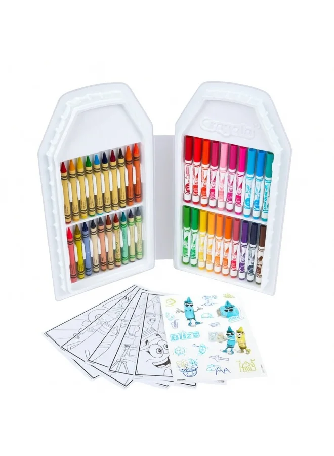 Crayola Crayola Blue Limited Edition Art Case – Collectible Set with Retired & Classic Crayons, Pip-Squeaks Markers, Coloring Pages & Stickers | Portable Kids Art Kit & Gift for Creative Fun