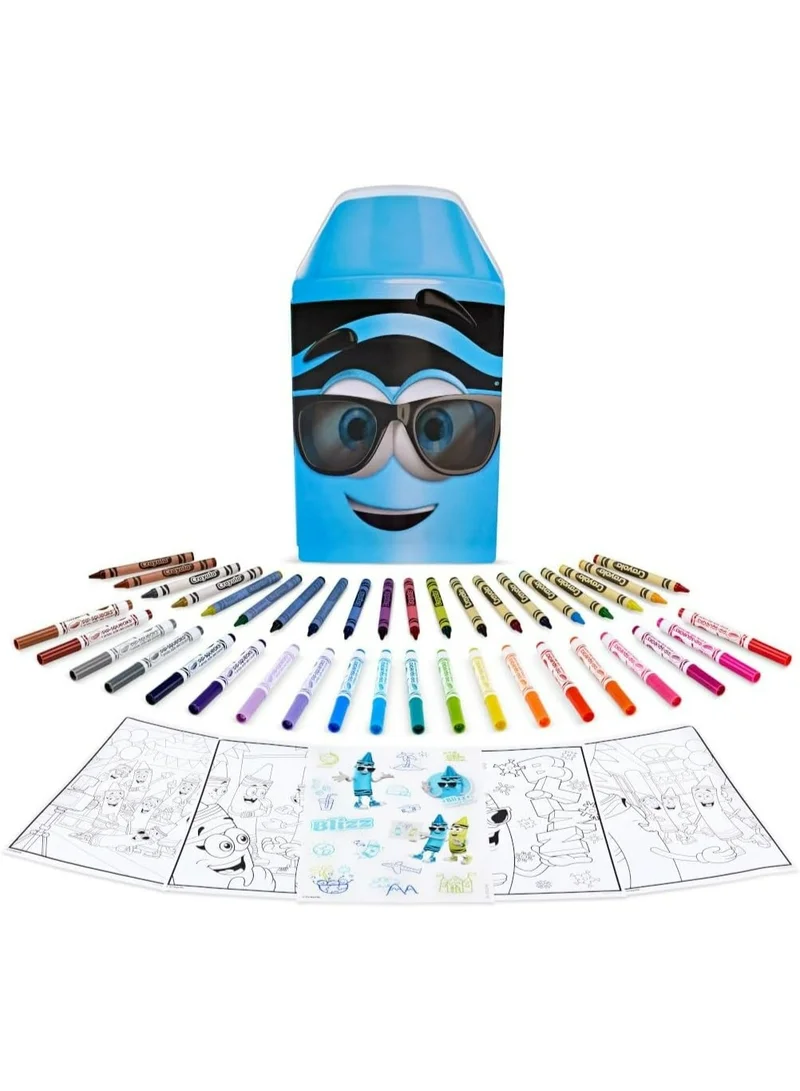 Crayola Crayola Blue Limited Edition Art Case – Collectible Set with Retired & Classic Crayons, Pip-Squeaks Markers, Coloring Pages & Stickers | Portable Kids Art Kit & Gift for Creative Fun