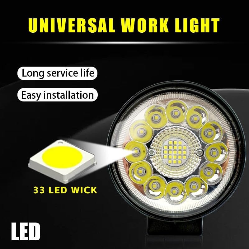 Autozap 33 LED Round LED Work Light Headlight for car & bike, Aluminium Alloy (Universal for Car & bike, Pack of 1) - Image 3