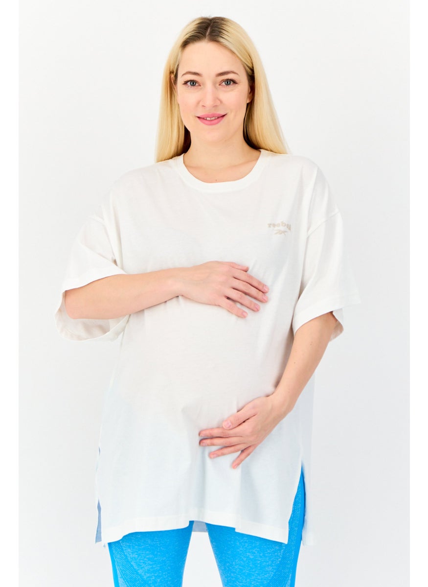 Reebok Maternity Sportswear Fit Short Sleeve Outdoor T-Shirt, White  - Image 1