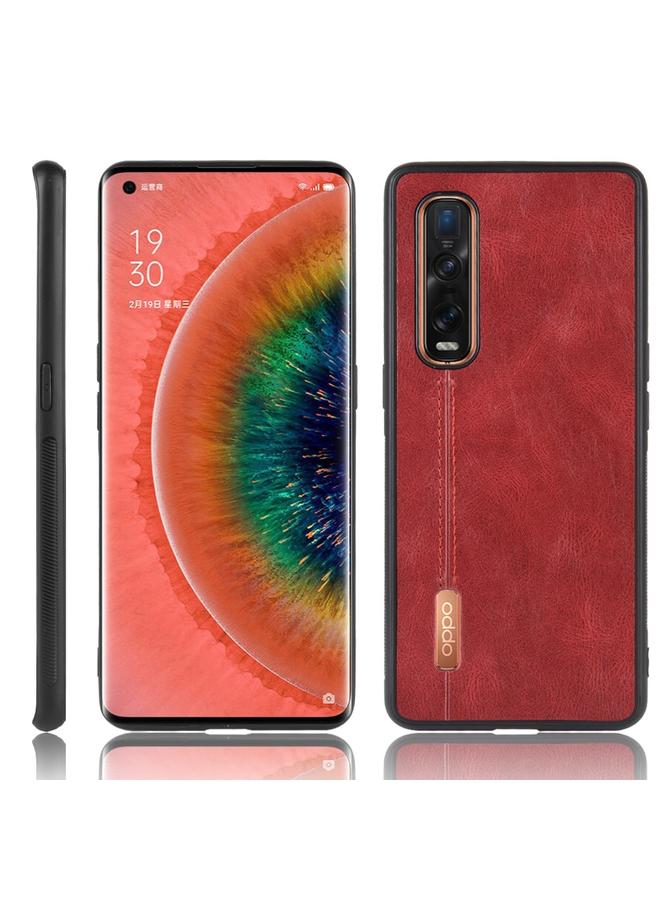 اس-توب جراب لهاتف Oppo Find X2 Pro مقاوم للصدمات بنمط جلد البقر المخيط من البولي يوريثين + البولي يوريثان الحراري + جراب TPU - Image 1