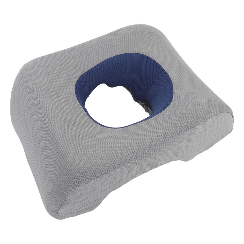 Face Down Pillow Soft Ergonomic Hollow Headrest Face Cushion for Salon Massage Beauty Bed Gray Blue - Image 3