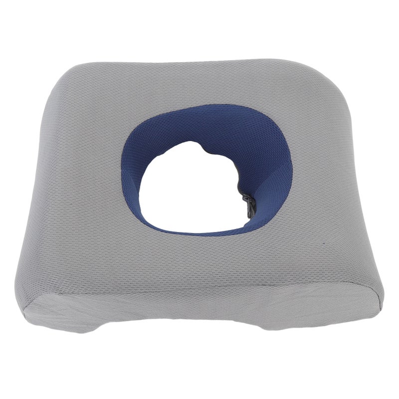 Face Down Pillow Soft Ergonomic Hollow Headrest Face Cushion for Salon Massage Beauty Bed Gray Blue - Image 4