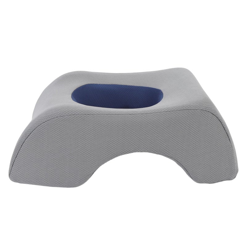 Face Down Pillow Soft Ergonomic Hollow Headrest Face Cushion for Salon Massage Beauty Bed Gray Blue - Image 1