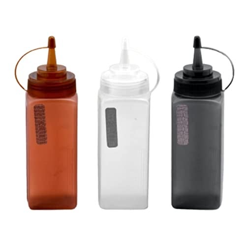 Bekner 500Ml Squeeze Bottle Ketchup Mustard Bbq Containers Kitchen Condiment Dispenser Square Shape Jar 2Pcs Combo (Multicolor) - Image 2