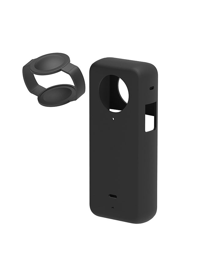 O Ozone Compatible Case for Insta360 One X3 | Silicone Carrying Case with Guards Lens Cover Cap | Anti-drop Protective Accessories Cover for Insta360 X3 Action Camera Accessories- Black  - Image 1