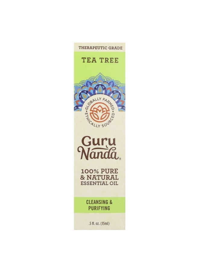 GuruNanda - GuruNanda, 100% Pure & Natural Essential Oil, Tea Tree, 0.5 fl oz (15 ml) - Image 1