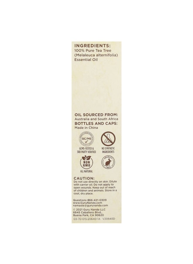 GuruNanda - GuruNanda, 100% Pure & Natural Essential Oil, Tea Tree, 0.5 fl oz (15 ml) - Image 1