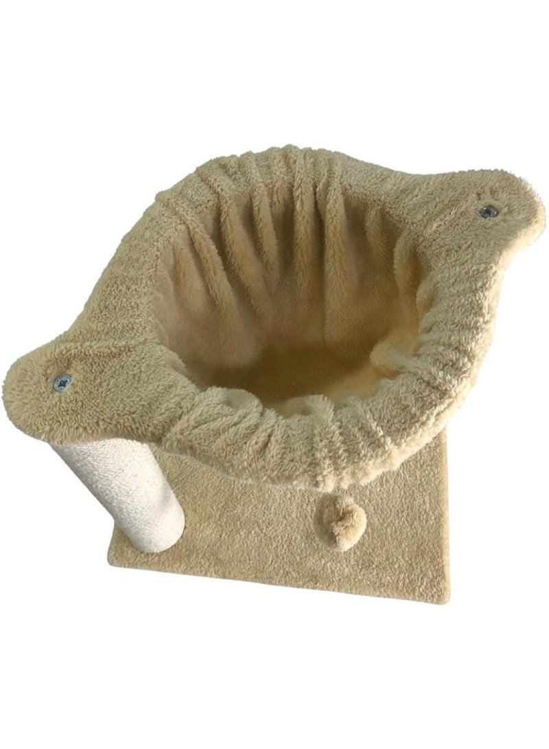 2-in-1 Cat Bed & Scratcher – Handmade Durable & Safe Design, All-Season Use, Easy to Clean, Suitable for All Cat Sizes – Cozy Indoor Lounger & Play Area (Beige & White) - Image 2