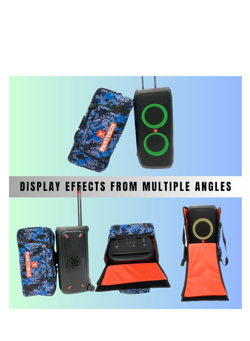 أنجري بول حقيبة تخزين آمنة لمكبر الصوت مع حقيبة سفر ذات حزام عملي متوافقة مع JBL PARTY BOX 310 (ARMY-H) - Image 5