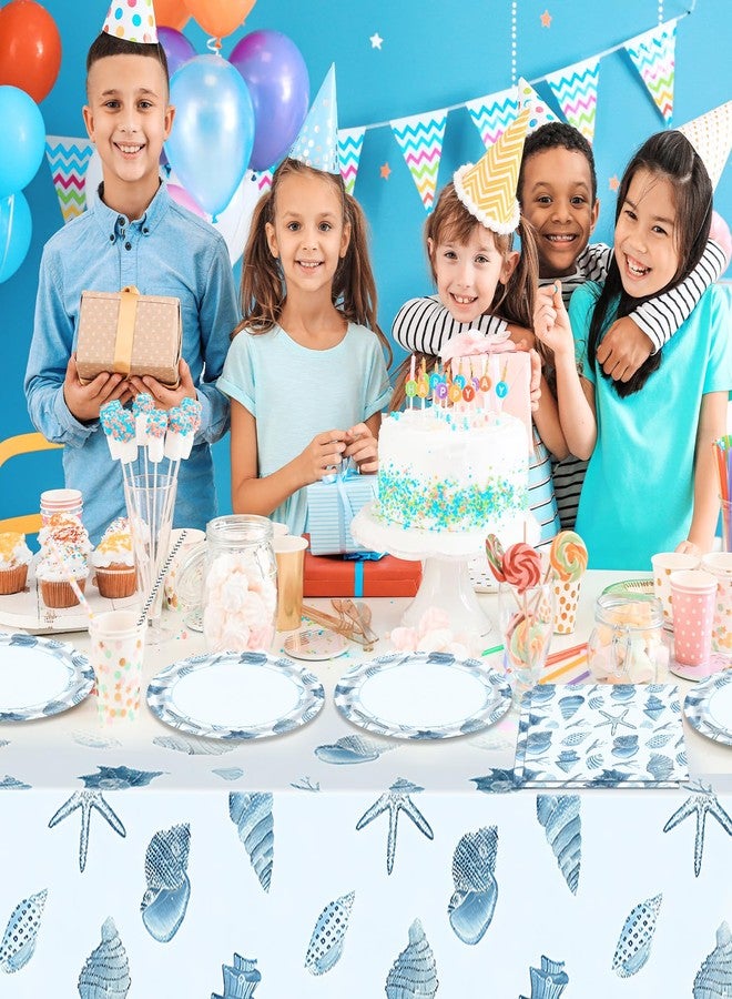 HiToJY 41Pcs Ocean Seashell Beach Party Decorations, Beach Party Decorations Tableware Set Include Seashell Paper Plates, Napkins and Tablecloth, Baby Shower, Summer Birthday Party Decor Supplies | Serves 20 - Image 3