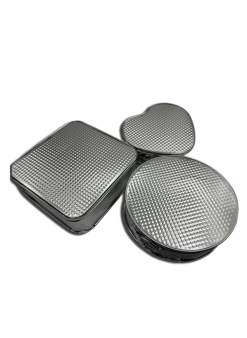 Springform Cake Set Round Heart and Square - Set of 3