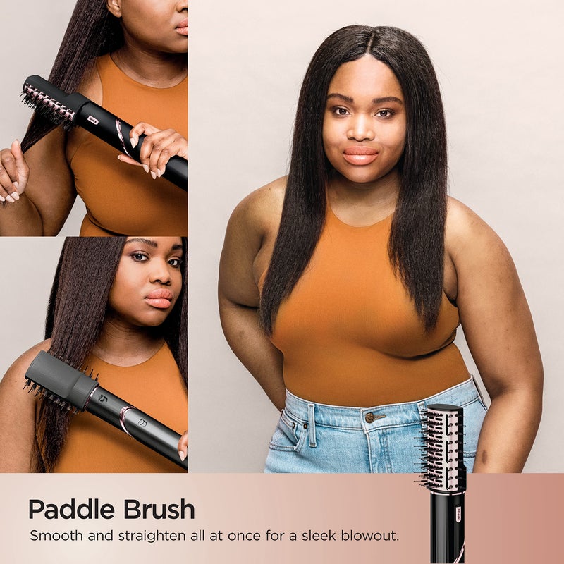 Shark مجفف شعر شارب فليكس ستايل ونظام تصفيف قوي مع 6 قطع من أدوات تصفيف الشعر، فرشاة مسطحة، موزع شعر محدد التجعيد، مكواة تجعيد تلقائية، مركز تصفيف، فرشاة بيضاوية، أسود، HD440BK - Image 4