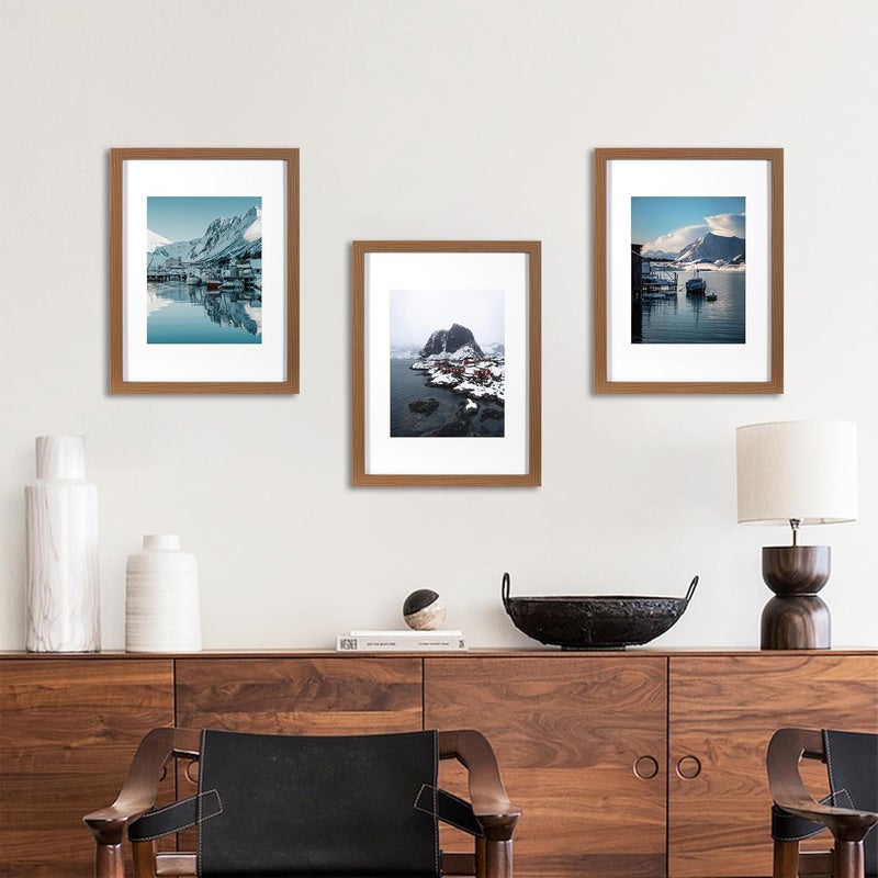 KAIWIN إطار صور KAIWIN بني A3 مجموعة من 3 - 21 × 30 سم (A4) مع حشوة، إطار صور بزجاج أكريليك للتعليق، للصور والملصقات والألغاز | إطار ملصق تطبيقات سوق مختلفة - Image 3