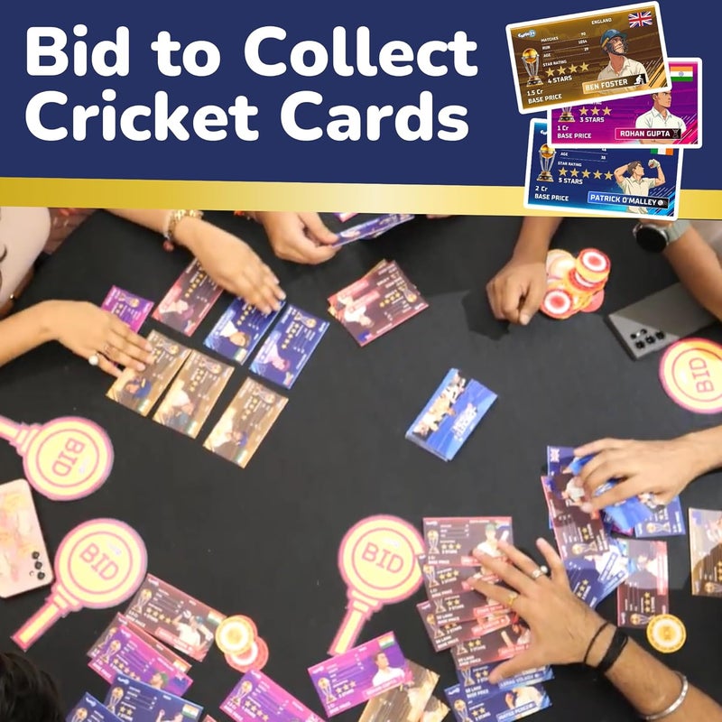 Curio21 Cricket Auction Game – Strategic Card & Bidding Board Game for Cricket Lovers | for Fun with Family & Friends | Sports Themed Party Game | 2–5 Players - Image 3