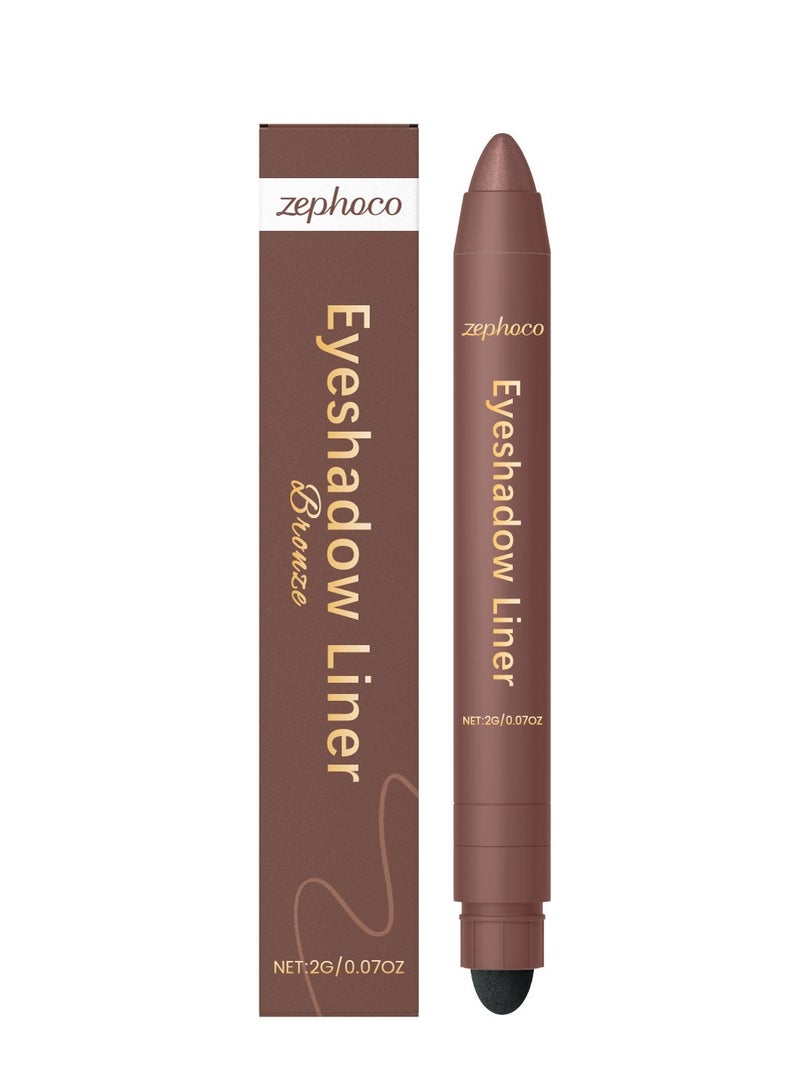 zephoco 2 In 1 Eyeliner Eyeshadow, Long-Lasting Waterproof Smudge-Proof Duo Eye Shadow Stick, Two-Color Eyeliner, Gentle & Smooth Application, Easy to Color, Creat Smokeshow Make Up (Bronze) - Image 1
