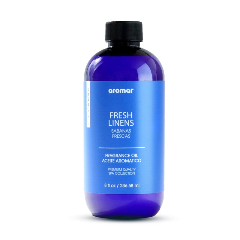 AROMAR Premium Fragrance Oil - Essential Oil for Diffusers & Home Aromatherapy - Fresh Linens 8oz - Image 1