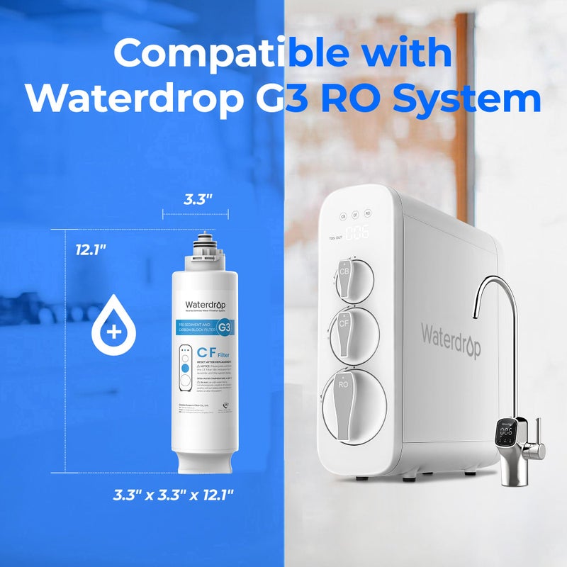 Waterdrop G3-N1CF Filter, Replacement for Waterdrop G3-W & G3P600 & G3P800 Reverse Osmosis System, 6-month Lifetime - Image 2