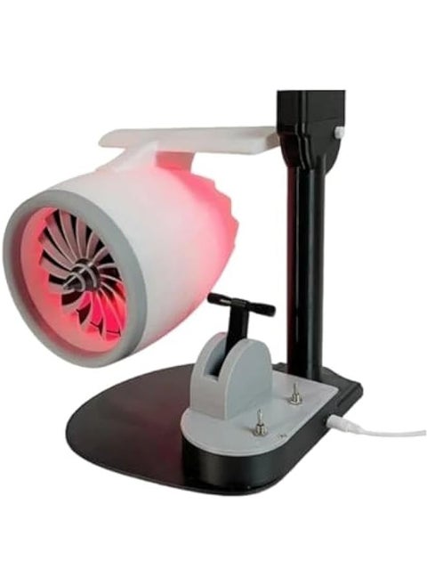2-In-1 Creative Turbo fan for Office,Jet Engine Fan,Desktop Fan,Creative Turbo desktop turbo fan,Turbo Fan for Desk,3D Turbofan Red Light Tail Flame Atomization Spray Devic,Turbojet Desktop Fan(Red,