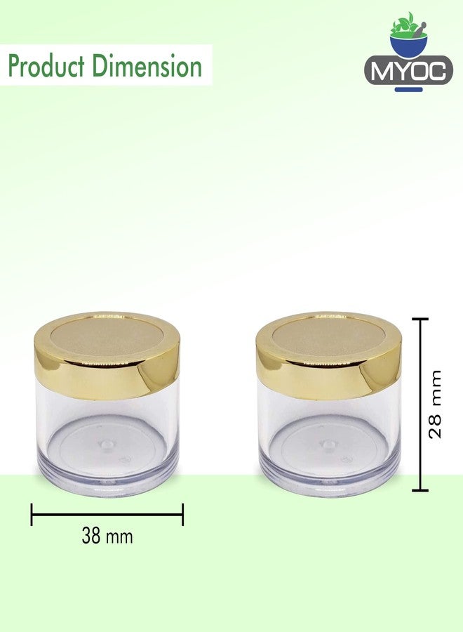 MYOC Empty Transparent Acrylic San Jars with Golden Cap & Inner Lid for Lip Balm, Lip Scrub, Cream, Leakproof Reusable Cosmetic San Jar for Makeup & DIY Beauty Product -15gm (Pack of 4) - Image 5
