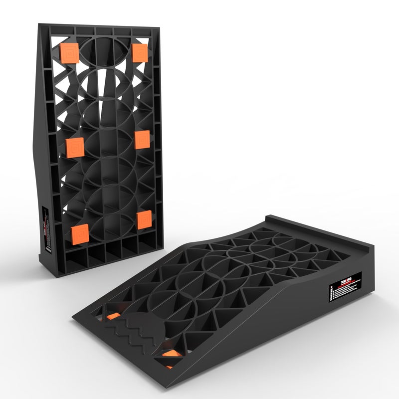 TOWKING Car Ramps for Oil Changes and Lift, Portable Low Profile Car Ramps for Garage, Heavy Duty Tire Ramps for Low Chassis Cars and Support Jack, 2pcs - Image 1
