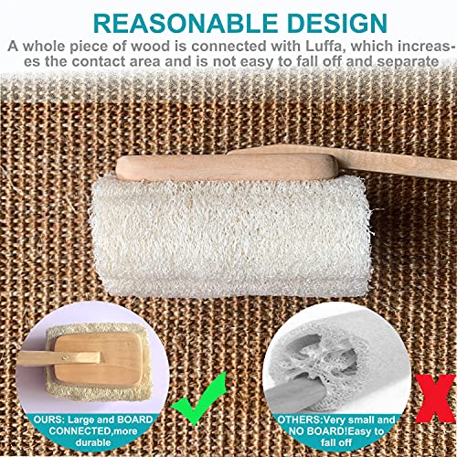 Mr.Cui'shop 2 Pack Natural Exfoliating Loofah luffa loofa Bath Brush On a Stick - with Long Wooden Handle Back Brush for Men & Women - Shower Sponge Body Back Scrubber - Image 2