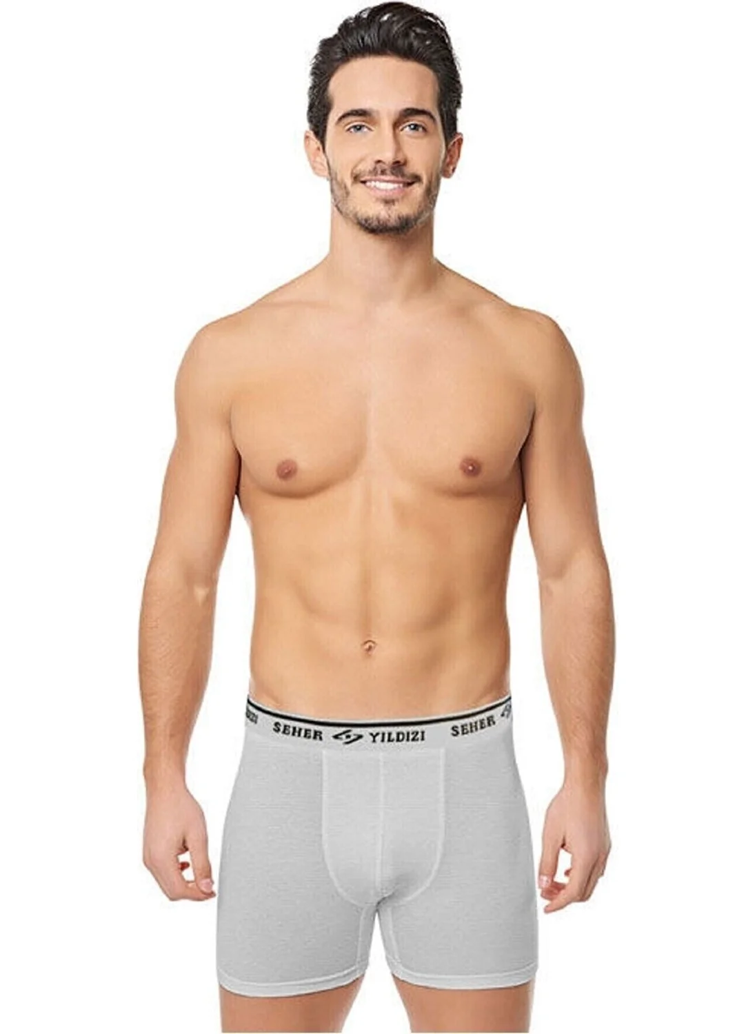 Seher Yıldızı Seher Yıldız 6 Pack Men's Lycra Elastane Boxer Briefs Gray