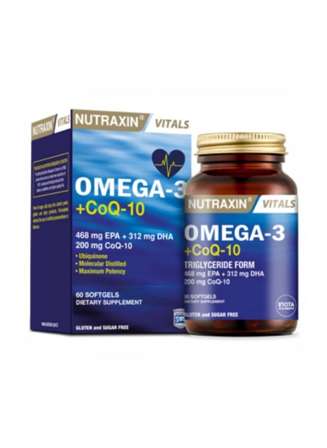 Vitals Omega 3 + Coq-10 60 Softgel Capsules - pzsku/Z516A91C99DC6EFD255A5Z/45/_/1695384607/86ee352a-df5f-4e04-b4f0-cfbd5a4fb430