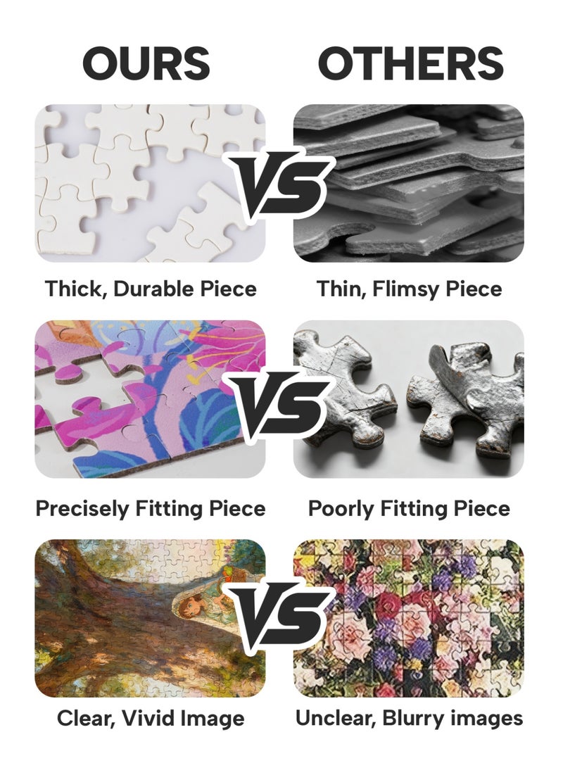 GALADUNE 300 Pieces Puzzles Jigsaws for Adults&Kids Stress Relief Toy, Unique Perfectly-Fitting Pieces, Ideal Gift for Ramadan Birthday New Year, Girl in a Tulip Field - Image 5