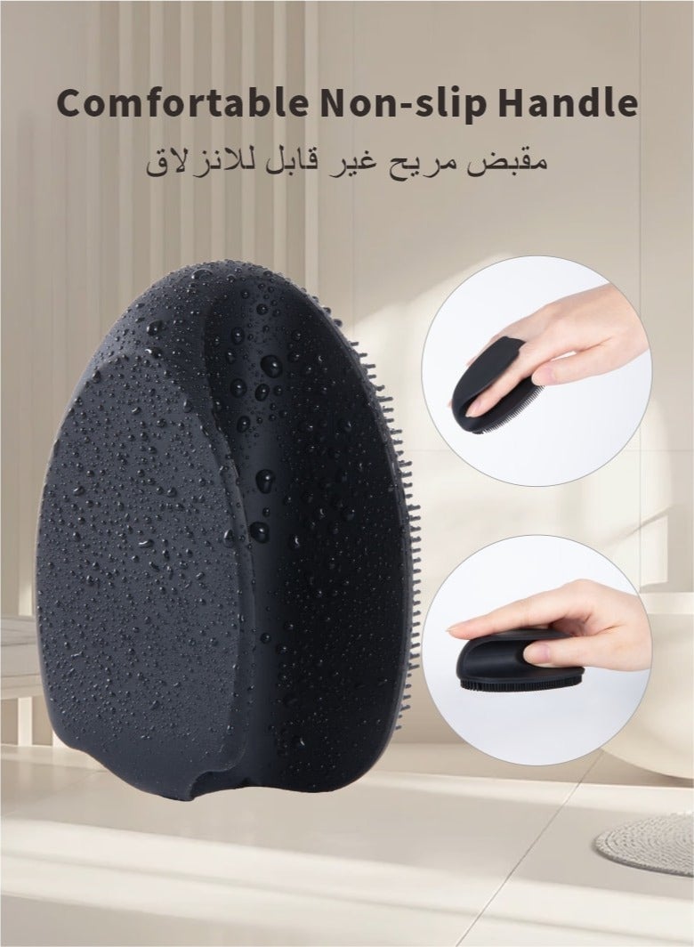 يدمال فرشاة تنظيف الوجه من السيليكون لتنظيف عميق للبشرة ، أسود - Image 5